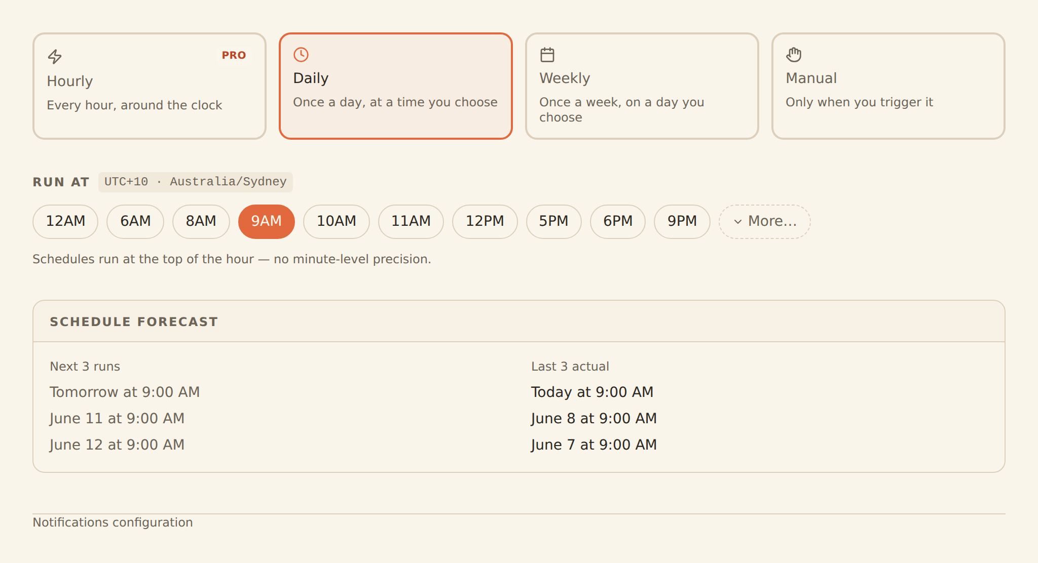 Scheduling a BankSync bank feed to run hourly, daily or weekly
