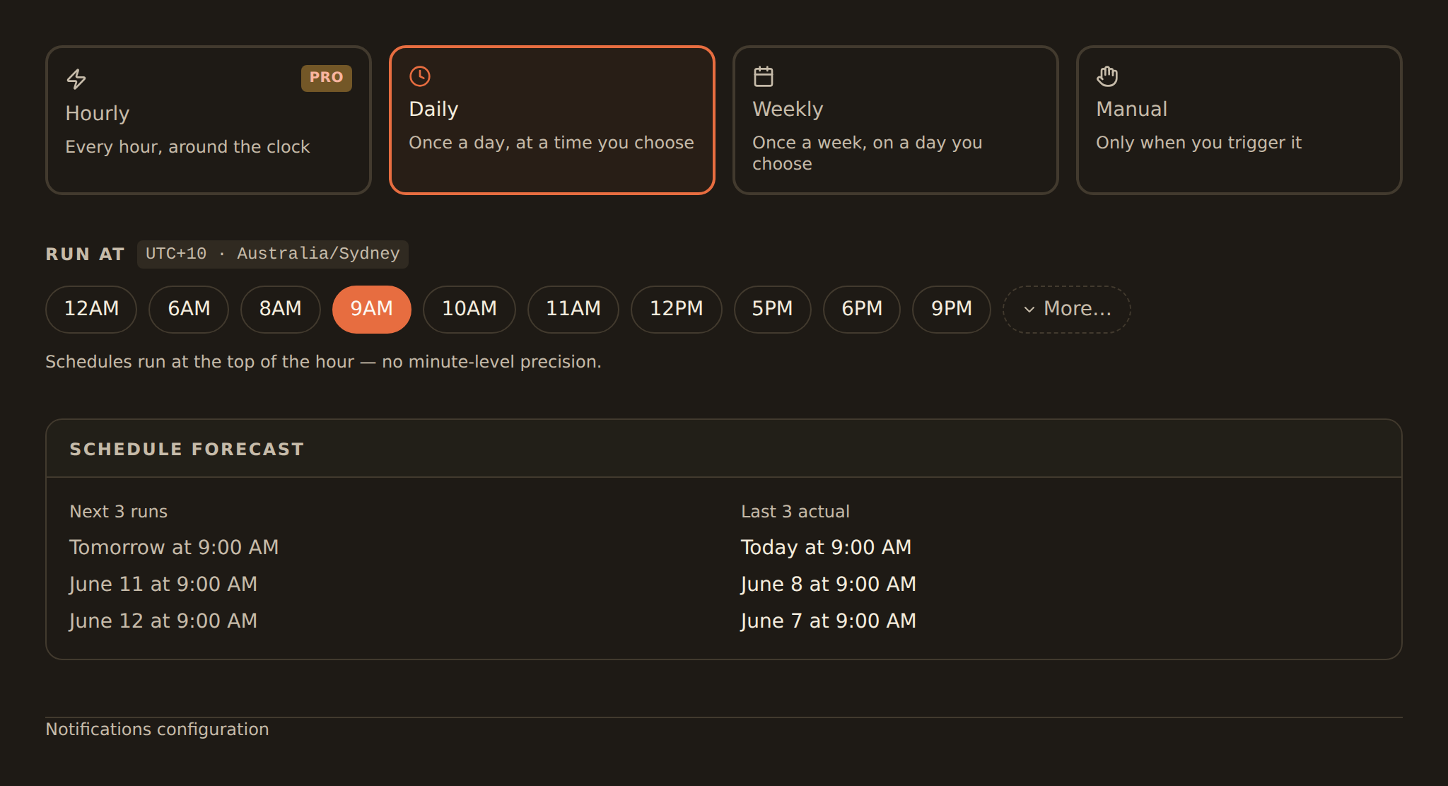 Scheduling a BankSync bank feed to run hourly, daily or weekly