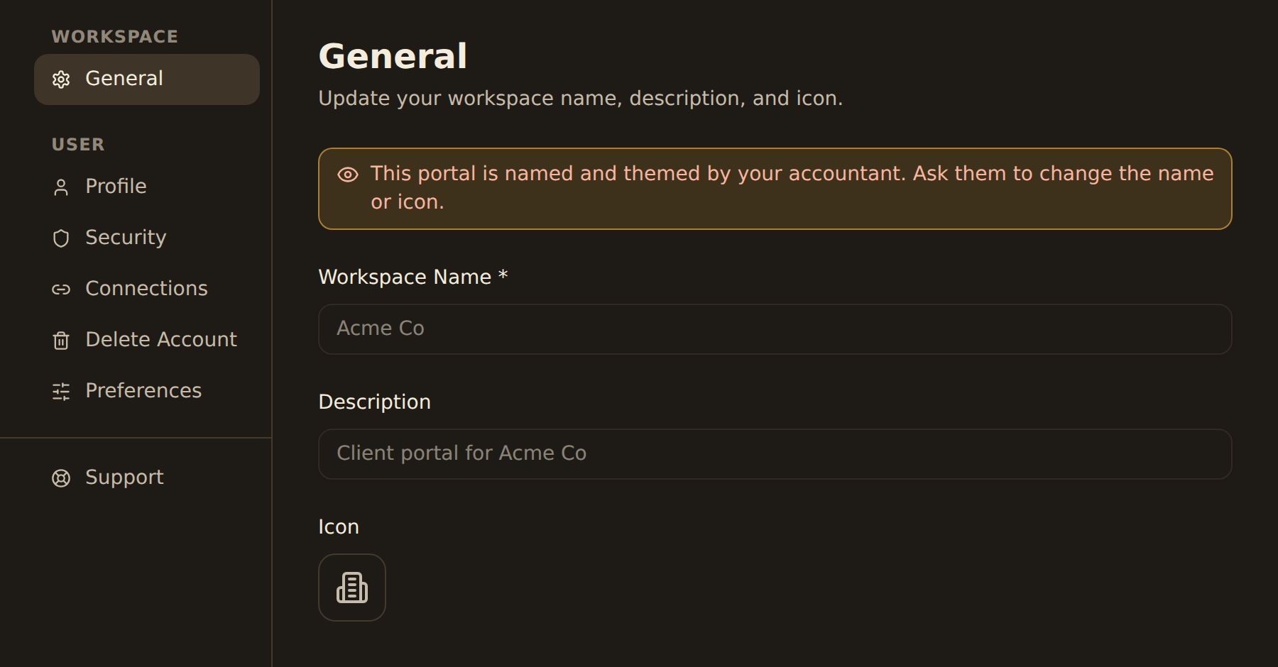 What a BankSync client sees inside their own portal
